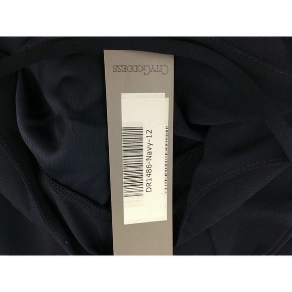 City Goddess Goddiva Mini A Line Strappy Cami Shift Dress- Women's Size 12-Blue - Picture 7 of 7